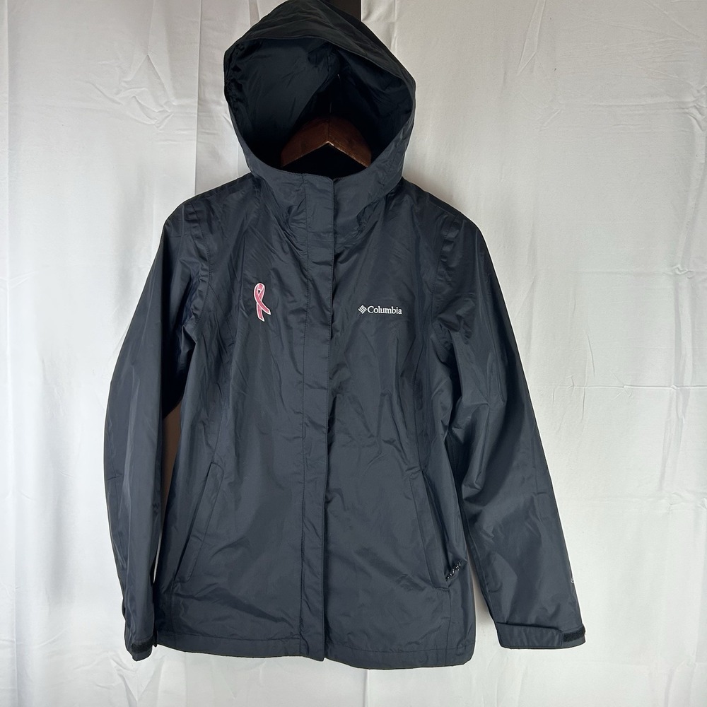 Columbia Womens Rain Jacket‎ Breast Cancer Awareness Small Tough In Pink